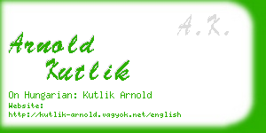 arnold kutlik business card